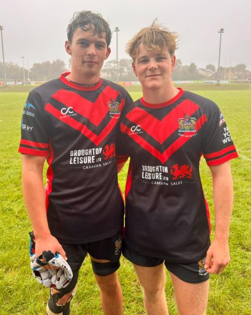 Owen Grieve and Louie Treadaway-Williams - made their senior debuts for Tenby Athletic United